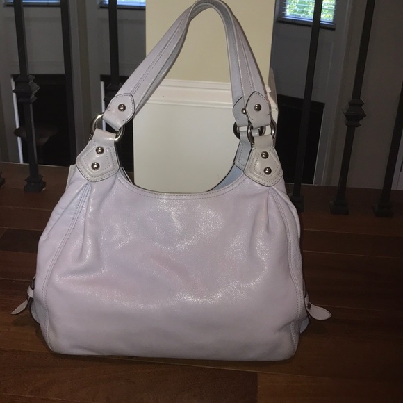 Coach 3 Pocket Periwinkle Blue Leather Handbag - Picture 4 of 7